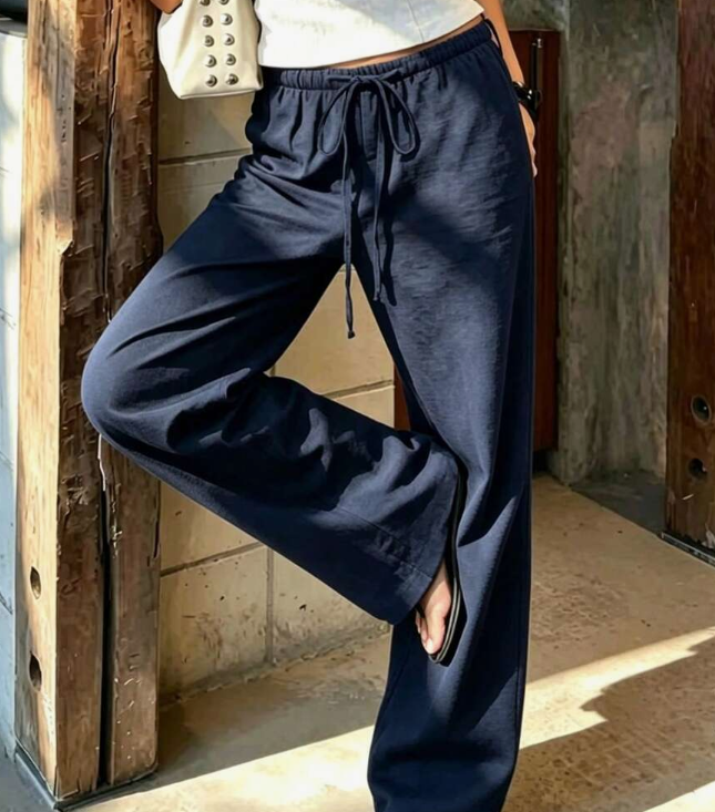 Women's 1pc Linen Style Wide Leg Pants
